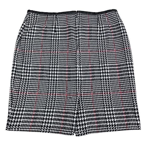 Talbots Houndstooth Pencil Skirt w/ Faux Leather Trim at Waist- size 14 - Picture 2 of 10